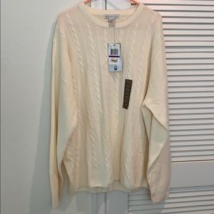 NEW Mens Sweater XXL Geoffrey Beene Beige Vanilla